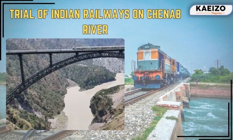 Trial of Indian Railways on Chenab river