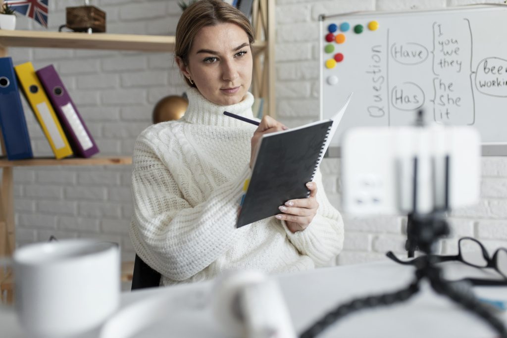 Blogger brainstorming ideas to overcome content gaps while writing