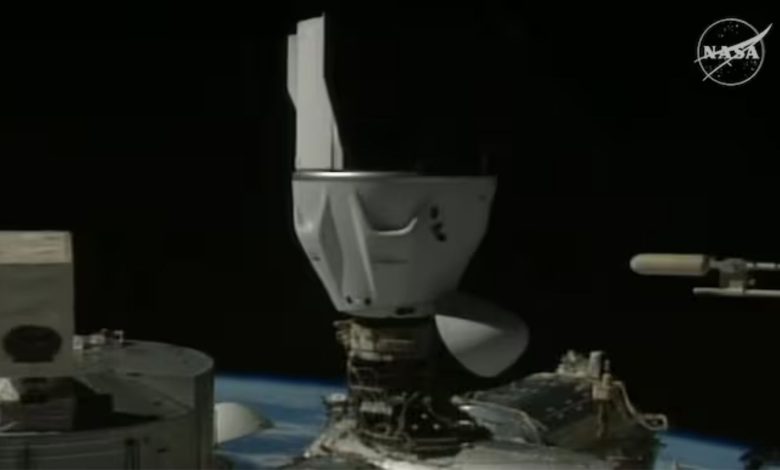SpaceX Dragon carrying Shubhanshu Shukla docking at ISS. Image Credit: Nasa