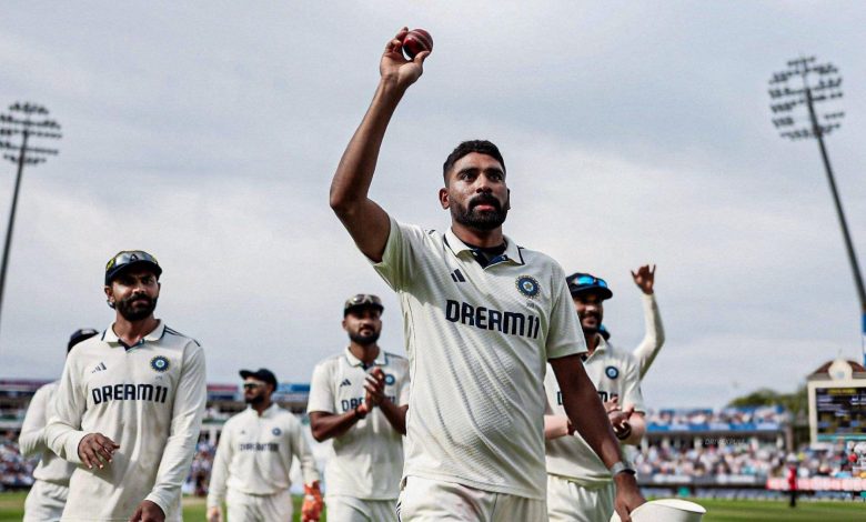 Mohammed Siraj delivering a fierce spell for India in 2025