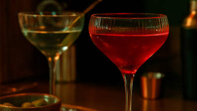 Interior of Delhi’s Lair speakeasy bar with moody lighting”