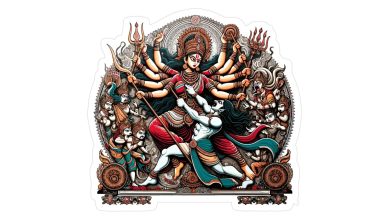 दुर्गा माता द्वारा महिषासुर वध की प्रतिमा